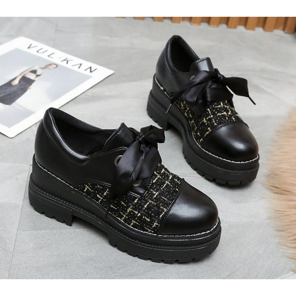 Giày LOLITA Nữ Dế Cao 6 Phân Bánh Mì Nhật Bản