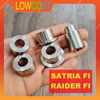 Bộ 5 cục canh bánh trước, sau bằng inox, canh cùi đĩa cho raider fi, satria fi