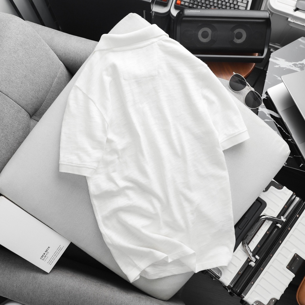 Áo Polo Nam Body Basic White, Chất Vải Cotton Xược Thoải Mái, PL0043, SOMEHOW