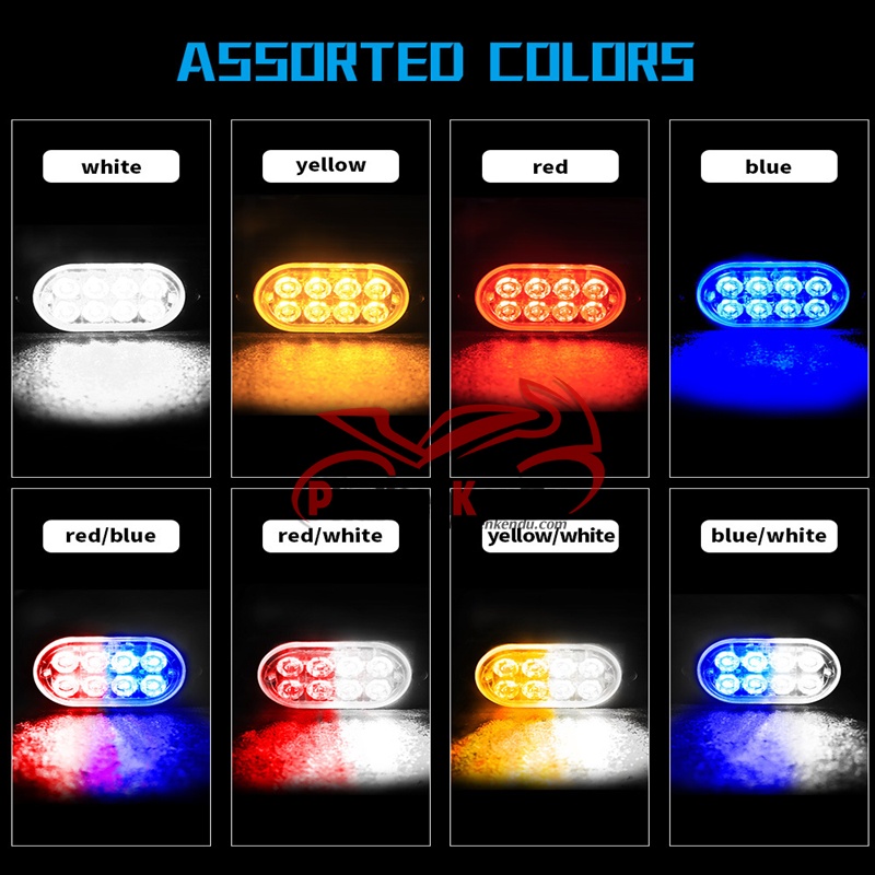 Đèn police chớp xanh đỏ 8 Led cao cấp 16 chế độ nháy cảnh sát vỏ nhôm CNC 12V-24V - DXZ