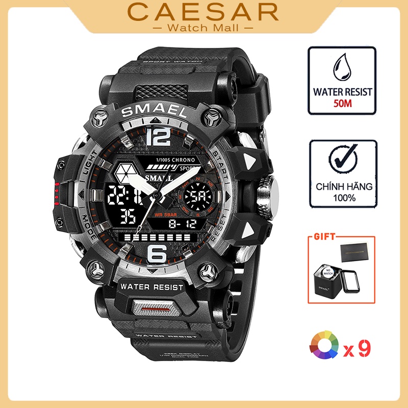 Đồng Hồ Điện Tử Thể Thao Nam Chính Hãng SMAEL 8072 Cao Cấp Phiên Bản Sport Đẹp Kim loại Chống Nước Cực Tốt đồng hồ thủy quân lục chiến Đa chức năng