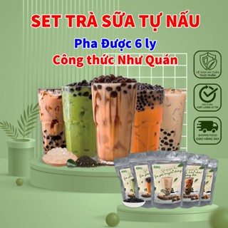 Set Trà Sữa Tự Nấu Pha Trân Châu Đường Đen, Nguyên Liệu Làm Trà Sữa