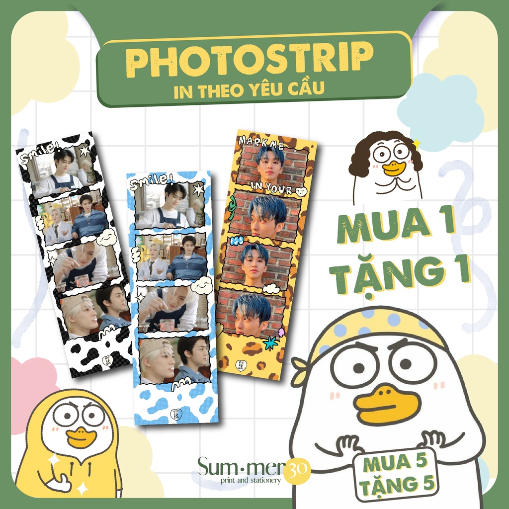 Summer30 - 5 PHOTOSTRIP in theo yêu cầu dùng để trang trí case, sưu tầm quà tặng kỉ niệm