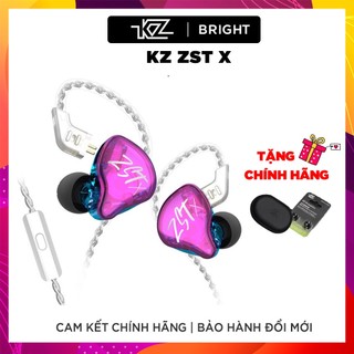 Tai nghe nhét tai zst pro x/ kz zst pro có micro đàm thoại tím mộng mơ
