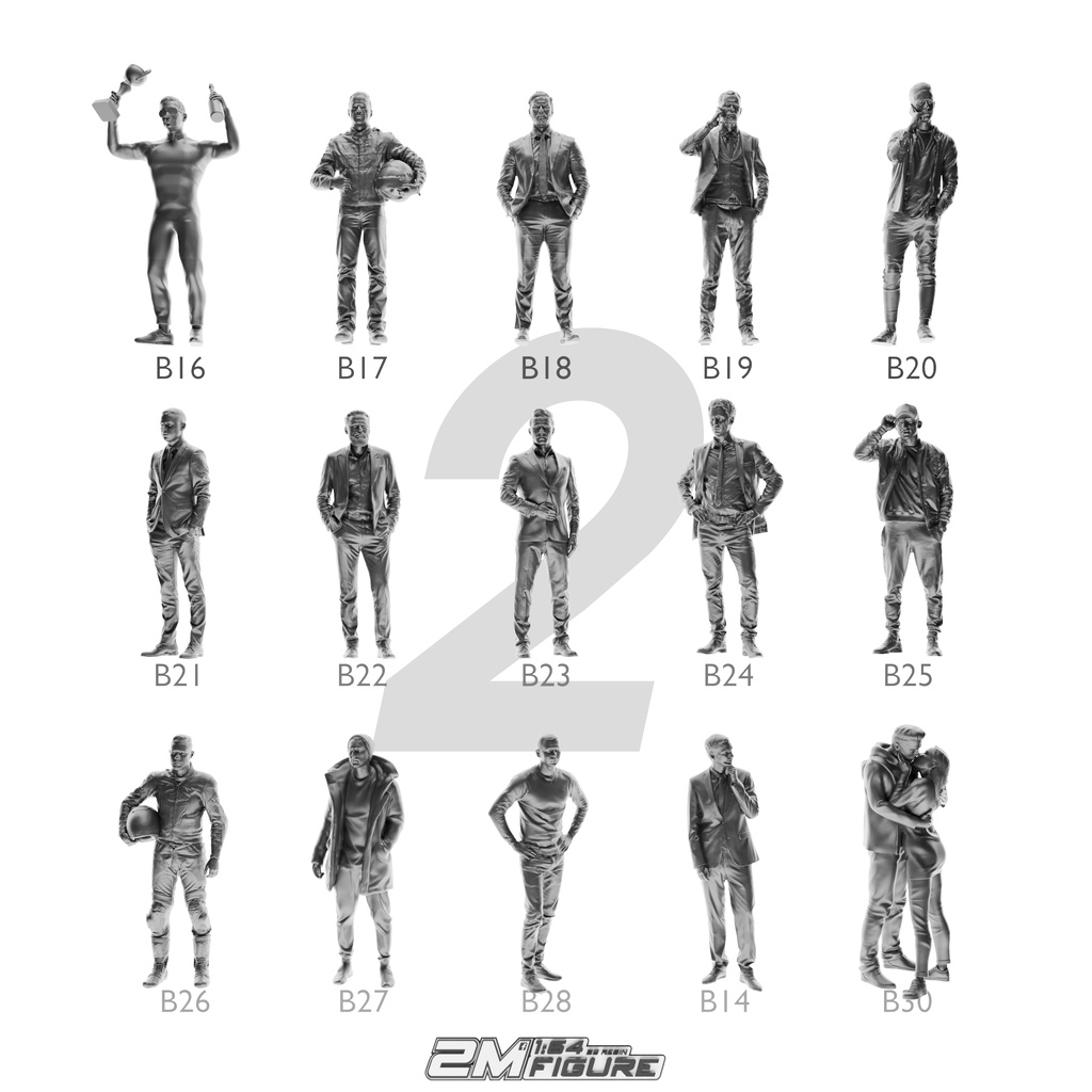 MÔ HÌNH FIGURE 1/64 MÃ SỐ 16 - 30 PHÔI CHƯA SƠN