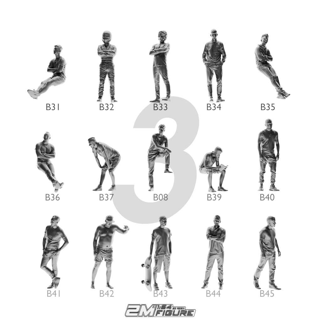 MÔ HÌNH FIGURE 1/64 MÃ SỐ 31 - 45 PHÔI CHƯA SƠN