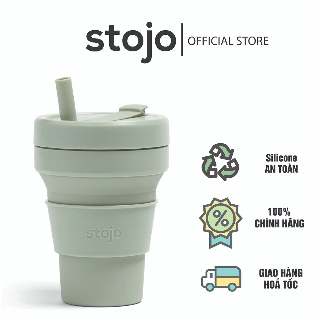 Ly gấp gọn Stojo 16oz ~ 473ml - Sage (xanh xám)
