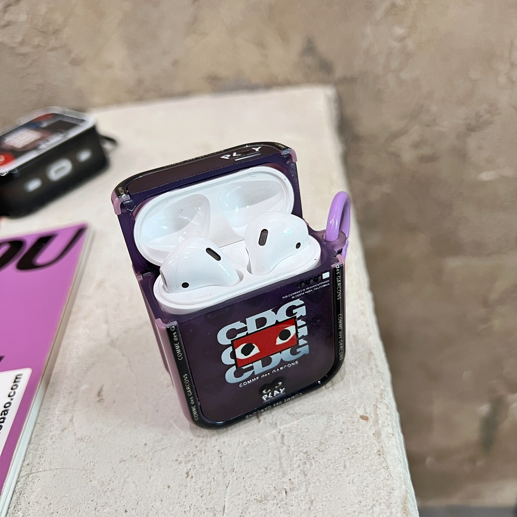 Vỏ Bảo Vệ Hộp Sạc Tai Nghe Bluetooth AirPods2 AirPods3 AirPods pro 2 In logo CDG Hoạt Hình Dễ Thương
