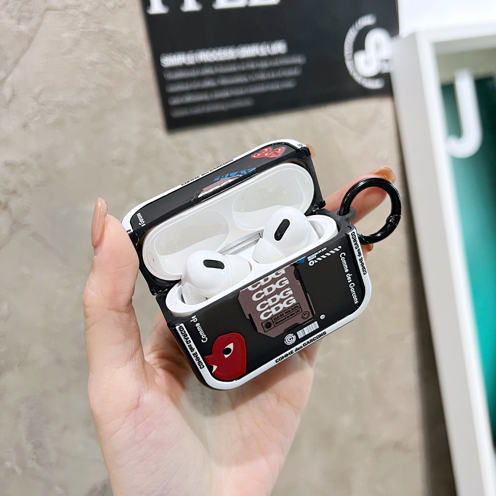Vỏ Bảo Vệ Hộp Sạc Tai Nghe Bluetooth AirPods2 AirPods3 AirPods pro 2 In logo CDG Hoạt Hình Dễ Thương