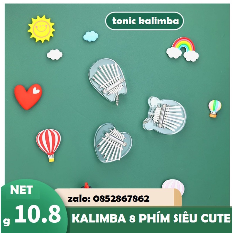 Đàn kalimba 8 phím móc khóa AURORA AUO015 Kính mát Đàn piano ngón tay cái 8 âm cầm tay