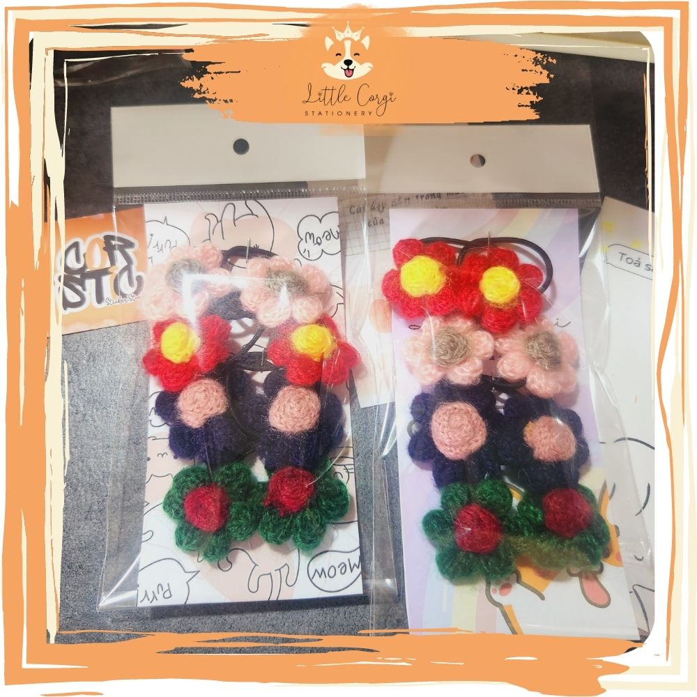 Set 5 cột tóc không đau scrunchies loại nhỏ hoạt hình, trái cây cho bé xinh xắn phong cách Hàn Quốc