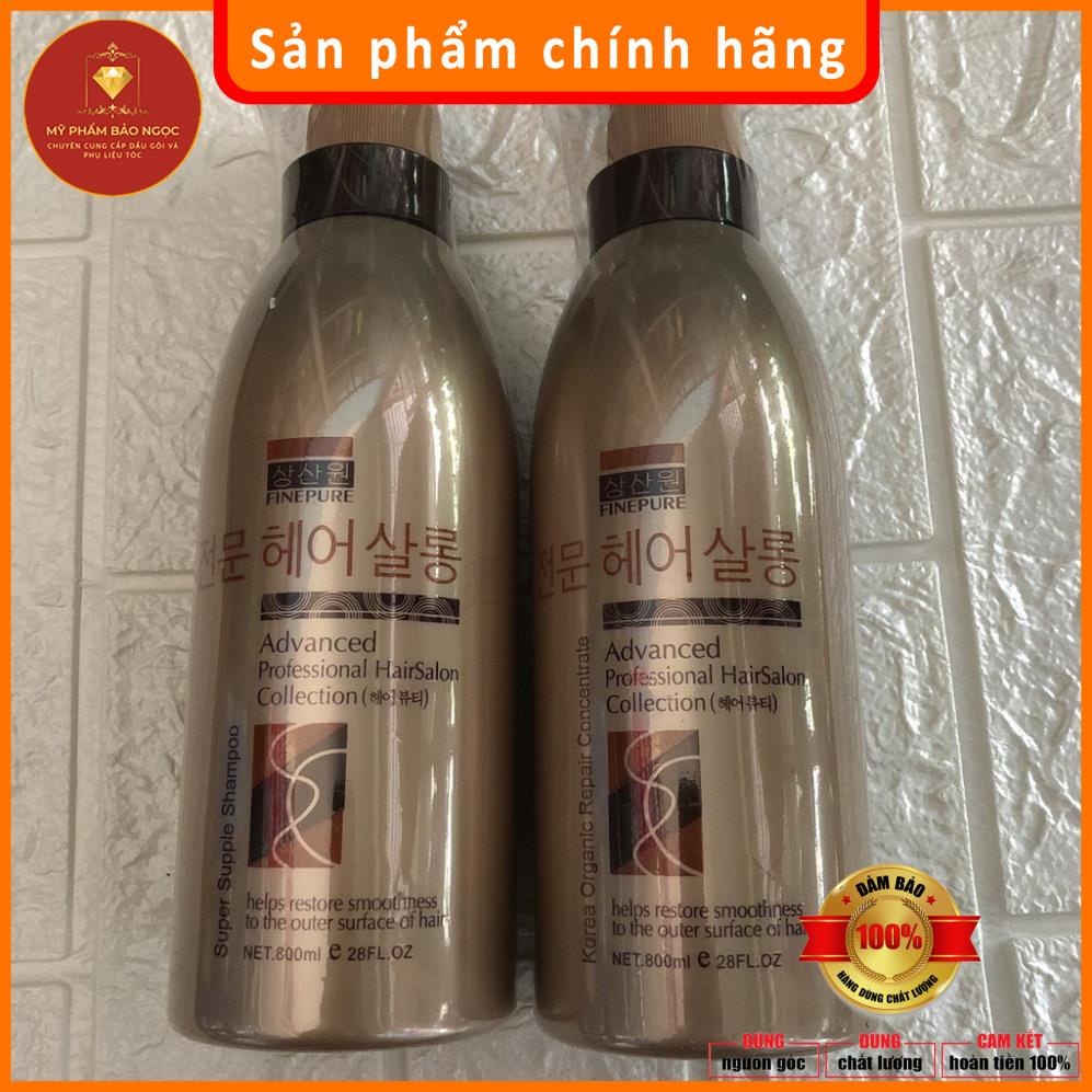 Dầu Gội Xả FinePure Korea Organic Repair 800ml Siêu Mượt CHÍNH HÃNG