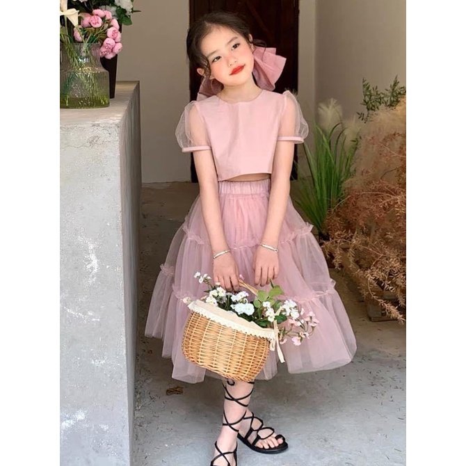 Rập Giấy KR104 - Set áo croptop & váy tầng công chúa