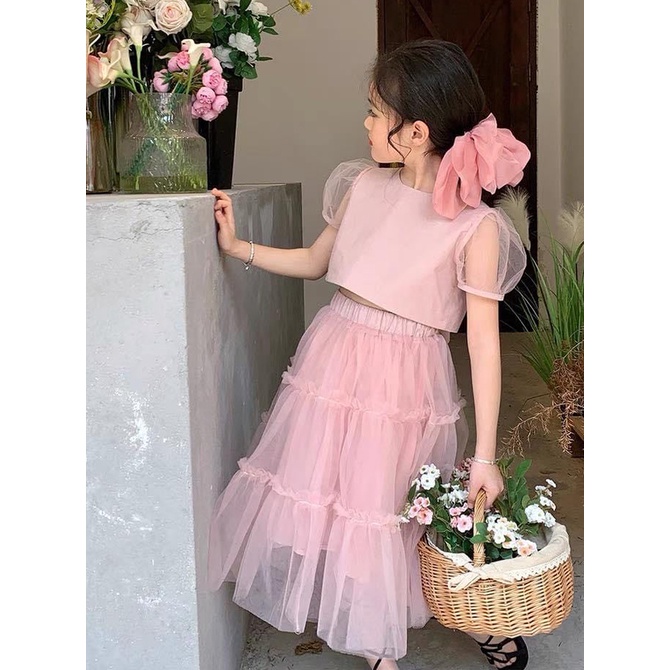 Rập Giấy KR104 - Set áo croptop & váy tầng công chúa