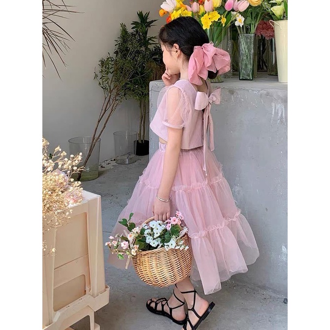 Rập Giấy KR104 - Set áo croptop & váy tầng công chúa