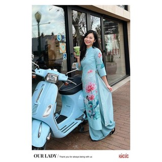 Sale: set bộ áo dài in hoa - size s, xl