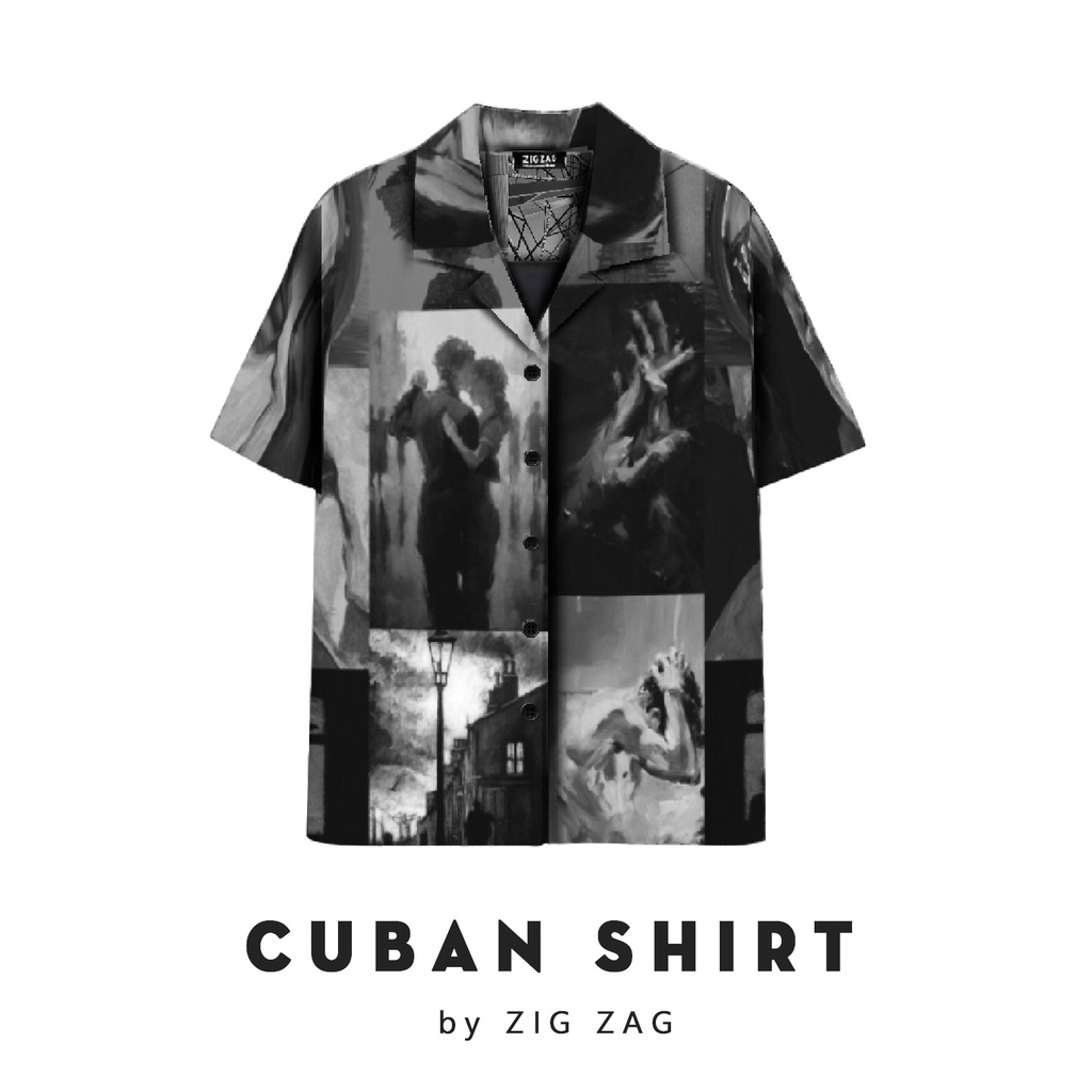 Áo sơ mi nam Cuban Shirt by ZIG ZAG vải lụa thoáng mát, form regular | Sơ mi họa tiết Summer