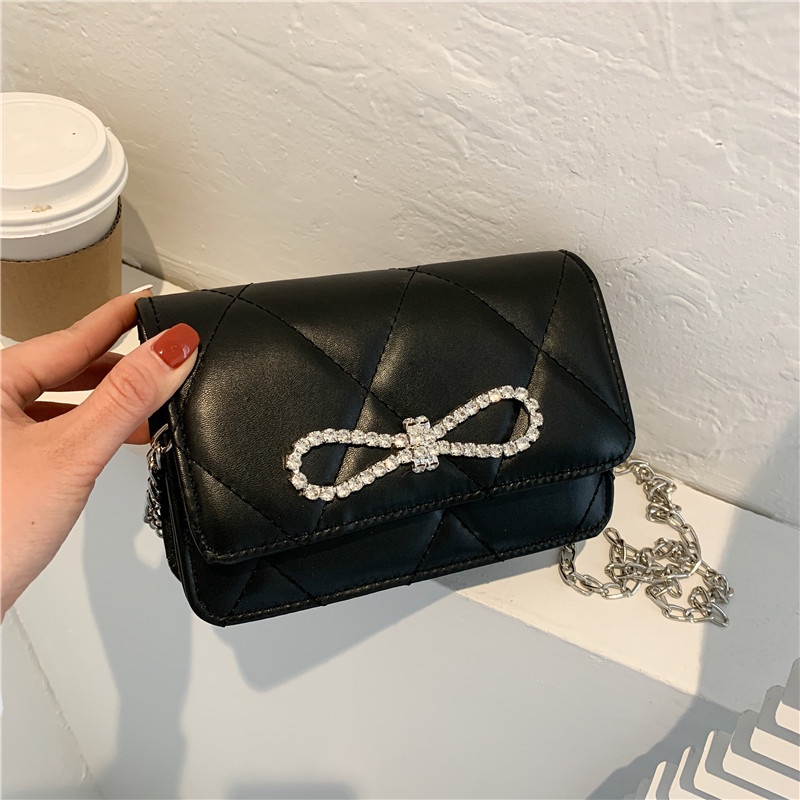 Túi xách nữ đeo chéo đeo vai đính nơ đá thời trang 518