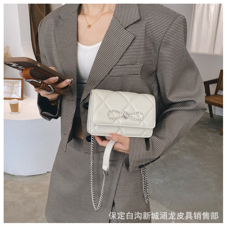 Túi xách nữ đeo chéo đeo vai đính nơ đá thời trang 518