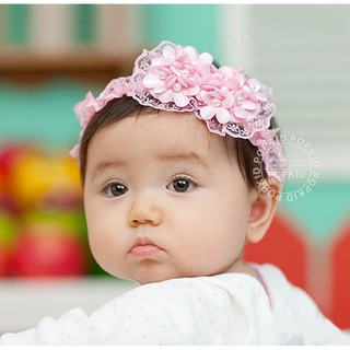 Băng đô bé gái Hoa kép đính cườm BD7