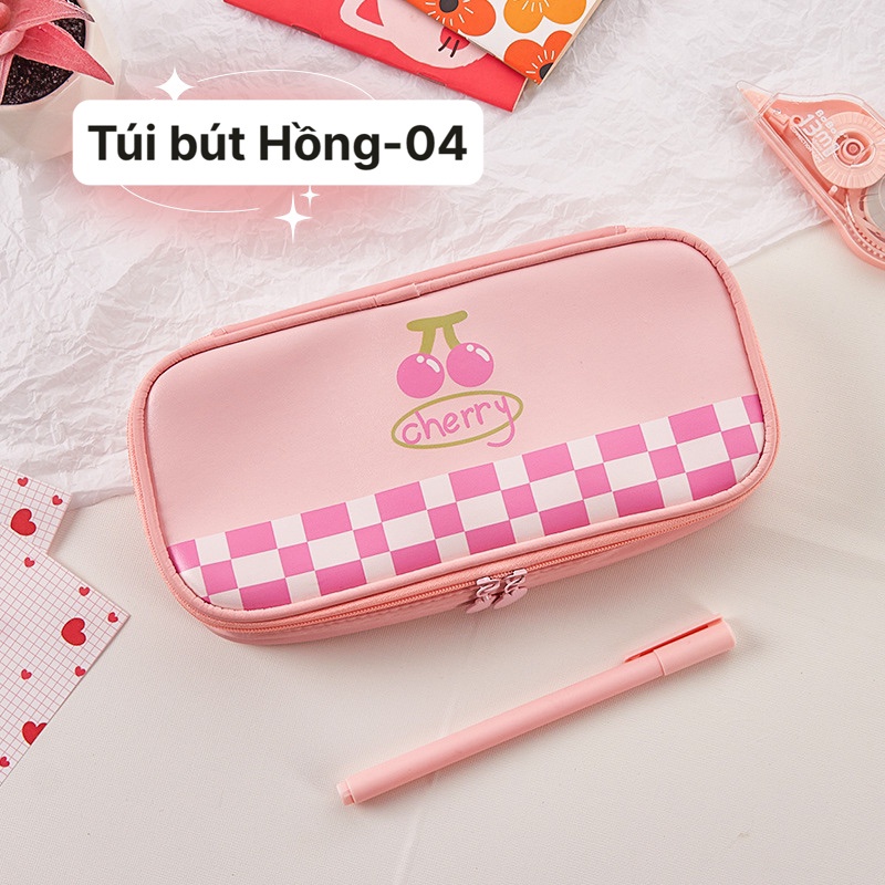 Túi bút màu hồng nhiều kiểu