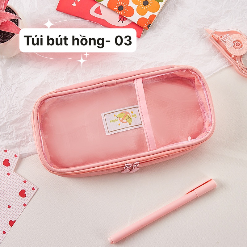 Túi bút màu hồng nhiều kiểu