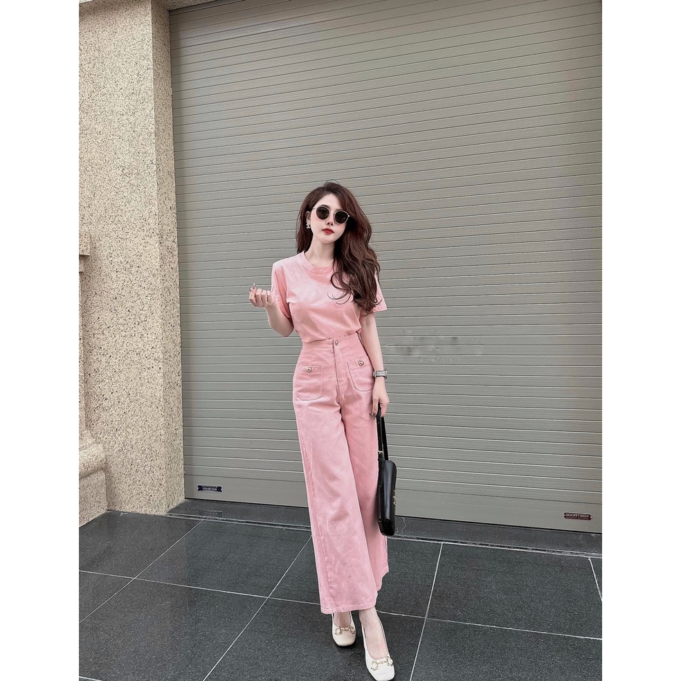 Set jeam bò hồng và set jeam trắng siêu xinh, siêu hottrend 2 màu Jullie.De' Clothing