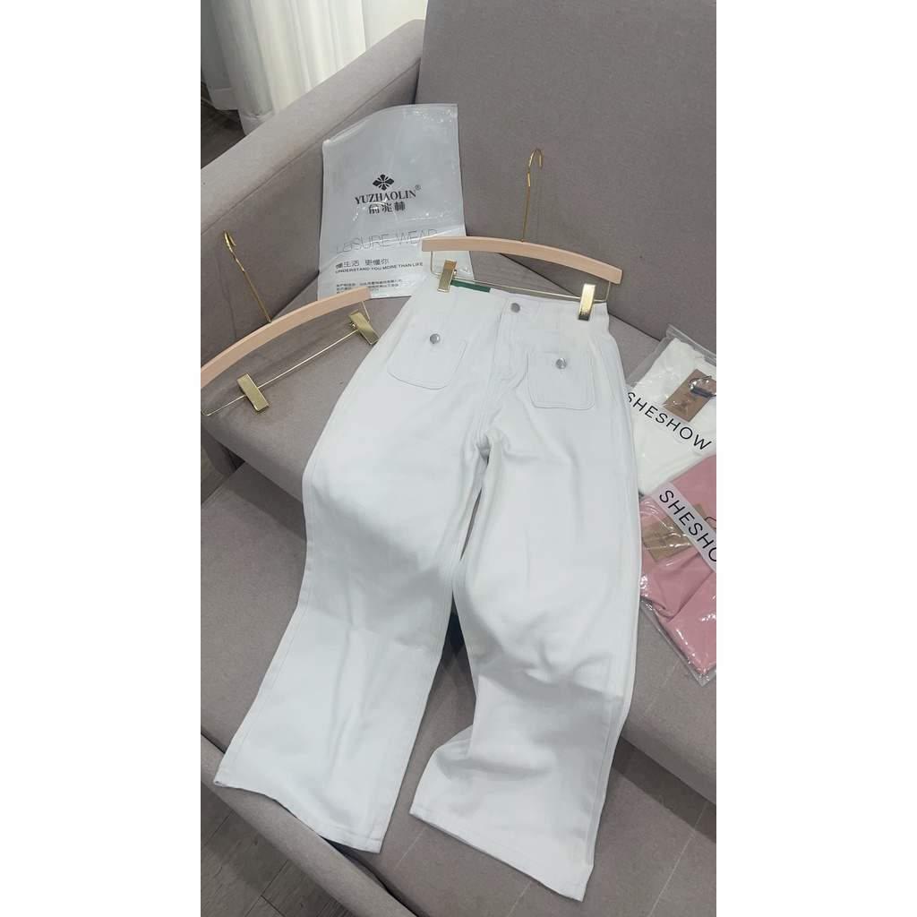 Set jeam bò hồng và set jeam trắng siêu xinh, siêu hottrend 2 màu Jullie.De' Clothing