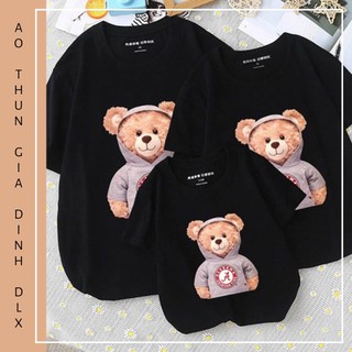 Áo thun gia đình in hình gấu a búp bê local brand dlx áo gia đình đẹp chất thun 35% cotton cao cấp