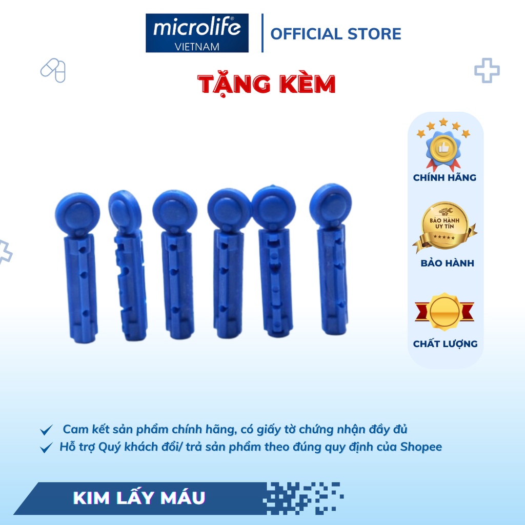 [Hàng quà tặng không bán] 100 Kim Lấy Máu Dùng Cho Máy Đường Huyết MICROLIFE Tặng Kèm