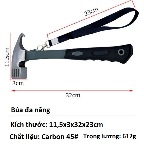 Búa Đầu Búa 2 Trong 1 Chống Mài Mòn Chuyên Dụng Cho Cắm Trại, Du Lịch, Dã Ngoại