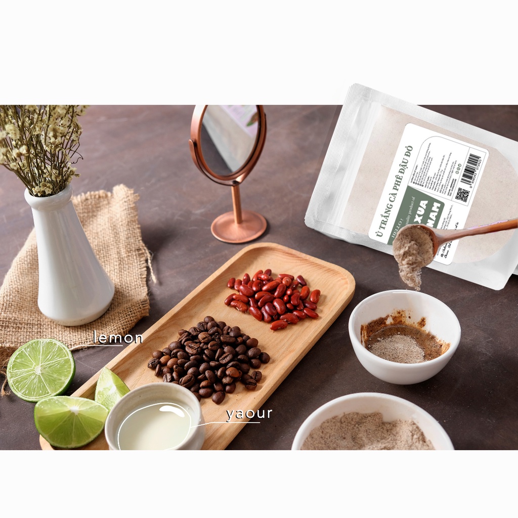 Bột ủ trắng cafe đậu đỏ OBAXUA - Bột ủ dưỡng trắng cho body và mặt giúp làn da trắng sáng mịn màng, giảm thâm sạm da | BigBuy360 - bigbuy360.vn