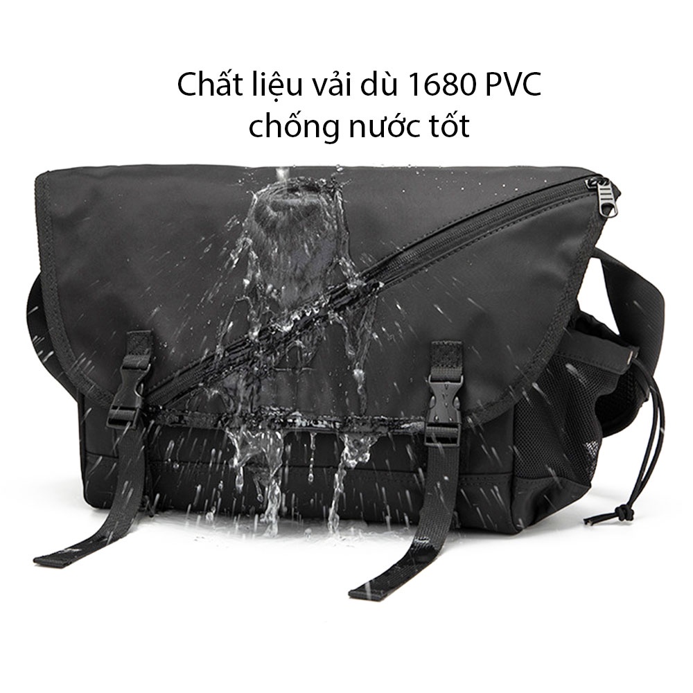 Cặp đeo chéo cao cấp CHENNY CN057 đi học đi làm đựng laptop 14 inch chất vải dù chống nước cao cấp