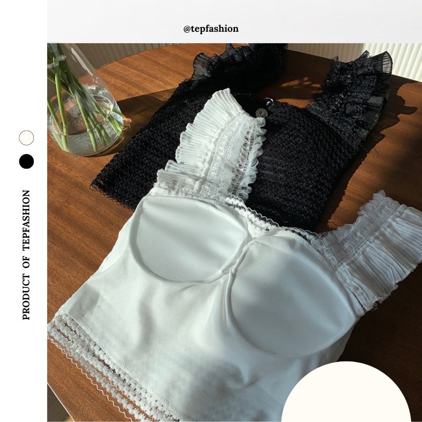 Áo Hai Dây Công Chúa Áo Bra Ren Tiểu Thư, Áo 2 Dây Ren Công Chúa Hoa Nổi Có Mút Ngực Sexy Tep Fashion