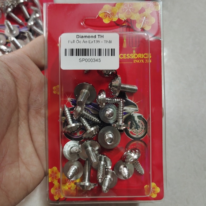 Bộ ốc dàn áo cho xe Ex150 Ex155 Ex135 Ex2010 inox304