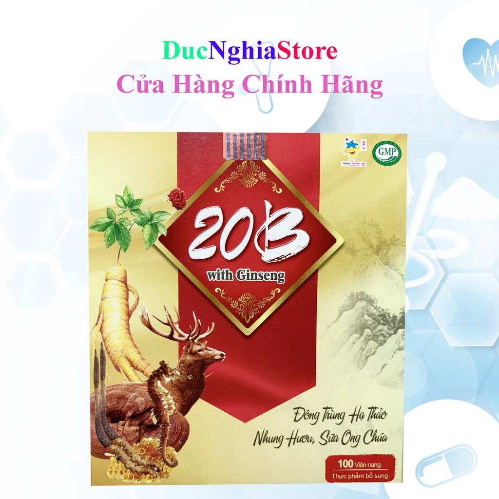 Vitamin 20B With Ginseng Hỗ trợ sức khỏe tăng đề kháng giảm mệt mỏi – hộp 100 viên