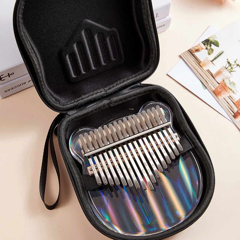 Đàn piano ngón tay cái trong suốt pha lê Kalimba 17 phím cầu vồng lấp lánh Tonic- Hàng chính hãng