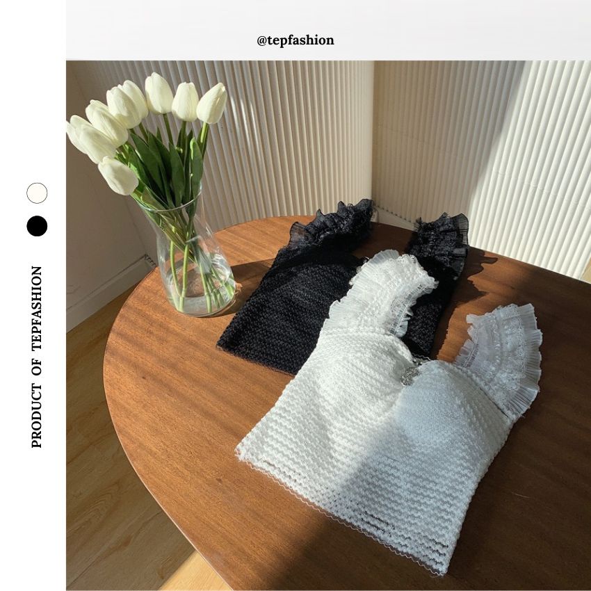 Áo Hai Dây Công Chúa Áo Bra Ren Tiểu Thư, Áo 2 Dây Ren Công Chúa Hoa Nổi Có Mút Ngực Sexy Tep Fashion