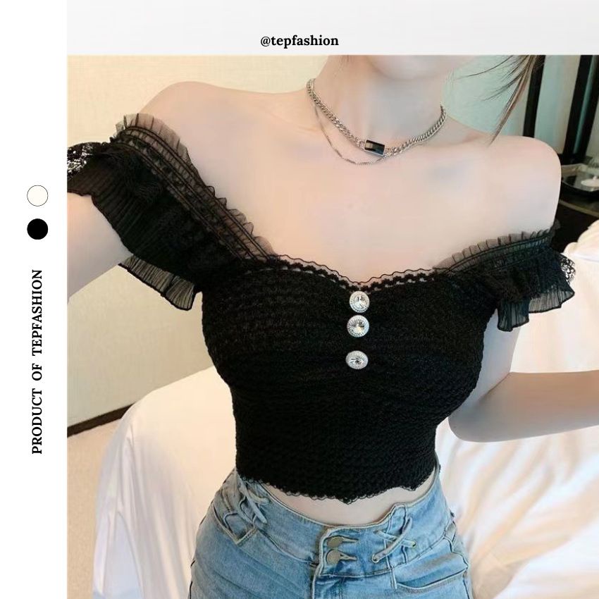 Áo Hai Dây Công Chúa Áo Bra Ren Tiểu Thư, Áo 2 Dây Ren Công Chúa Hoa Nổi Có Mút Ngực Sexy Tep Fashion