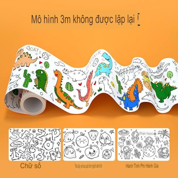 Tranh Tô Màu Nhiều Hình Cho Bé Cuộn Dài 3 Mét