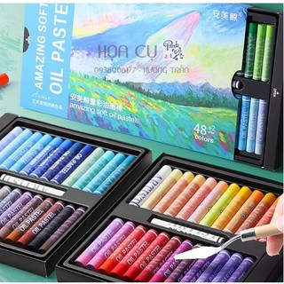 Sáp dầu mềm cá voi hạng họa sĩ 48 màu - Sáp màu đắp tranh nổi siêu mềm/ Amazing solf oil pastels 48 + 2 colors (white
