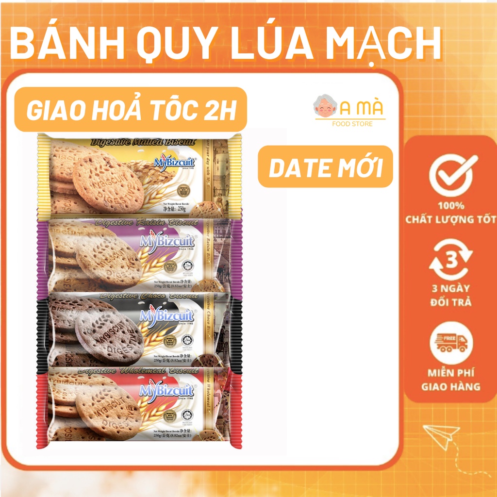 Bánh quy lúa mạch thuần chay bổ sung dinh dưỡng Ama Food nhập khẩu Malaysia Mybizcuit Ama Food.