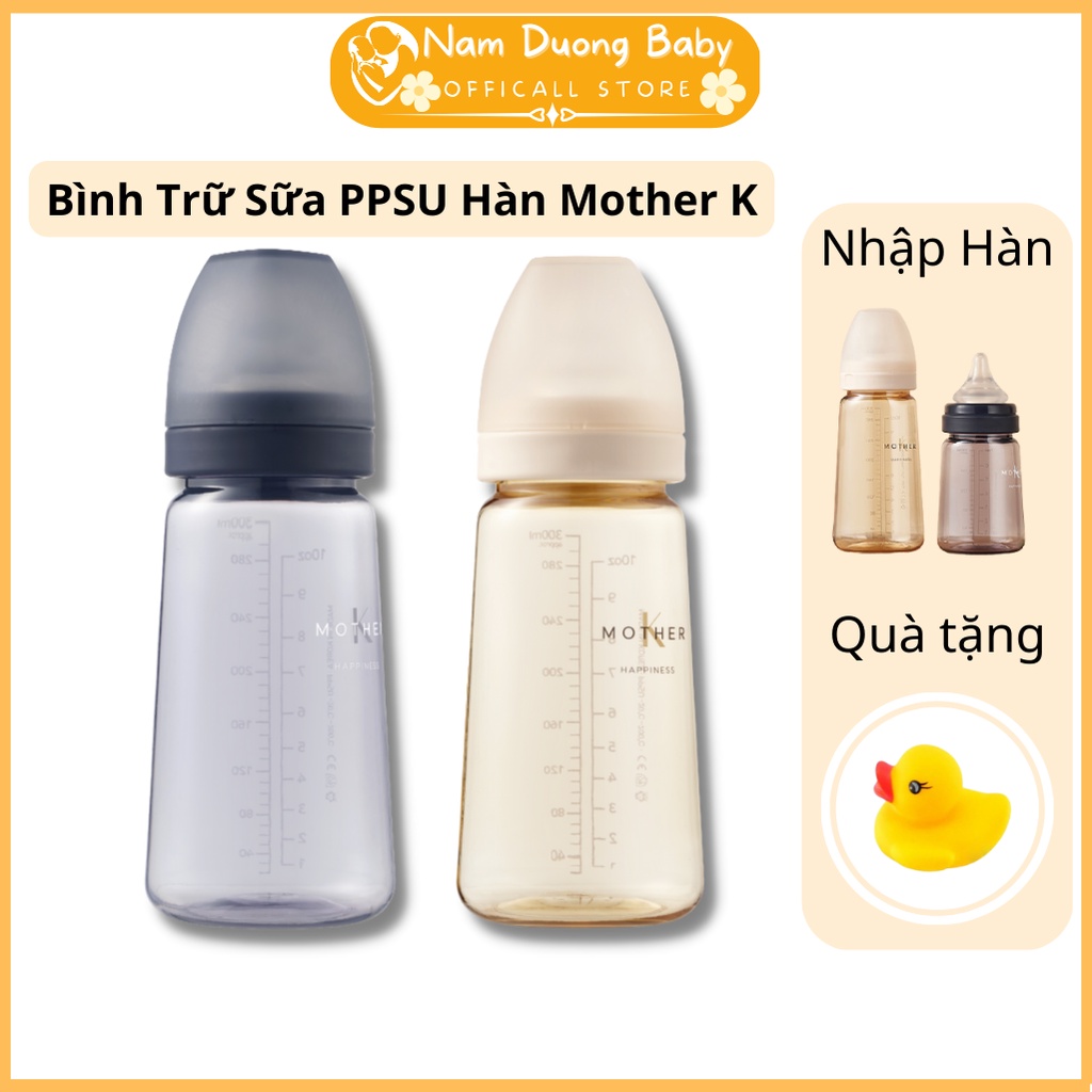 Bình sữa PPSU Hàn Quốc Chính Hãng Mother-K dung tích 180ml 280ml -Namduongbaby.com