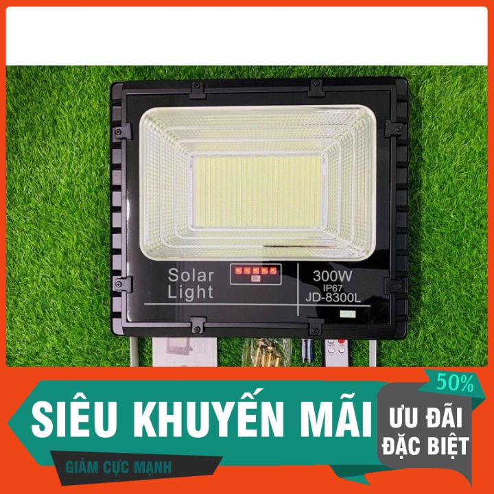 Đèn pha led năng lượng mặt trời JD 8300L, công suất 300w