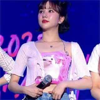 Lanjiexi áo croptop dệt kim hở rốn gợi cảm thời trang cho nữ