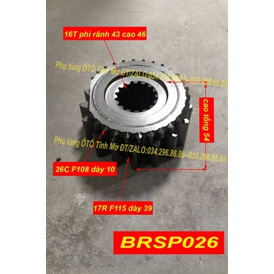 Bánh Răng/BR SP tầng nhanh TH 6T 17RT/16T/26c