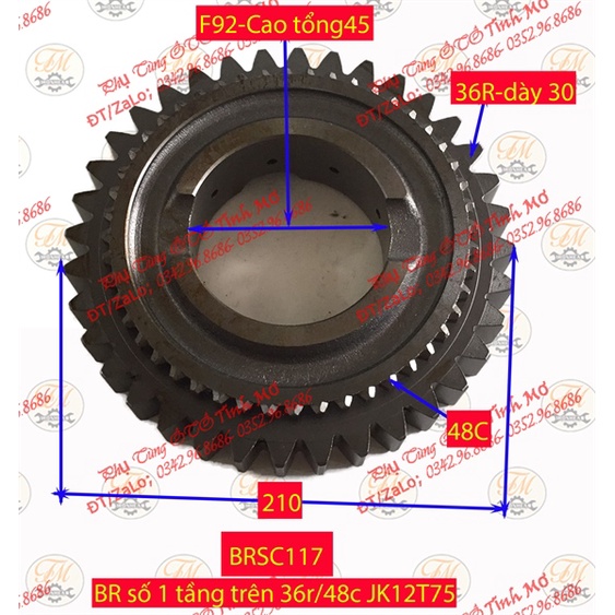 Bánh Răng/BR số 1 tầng trên 36r/48c JK12T75