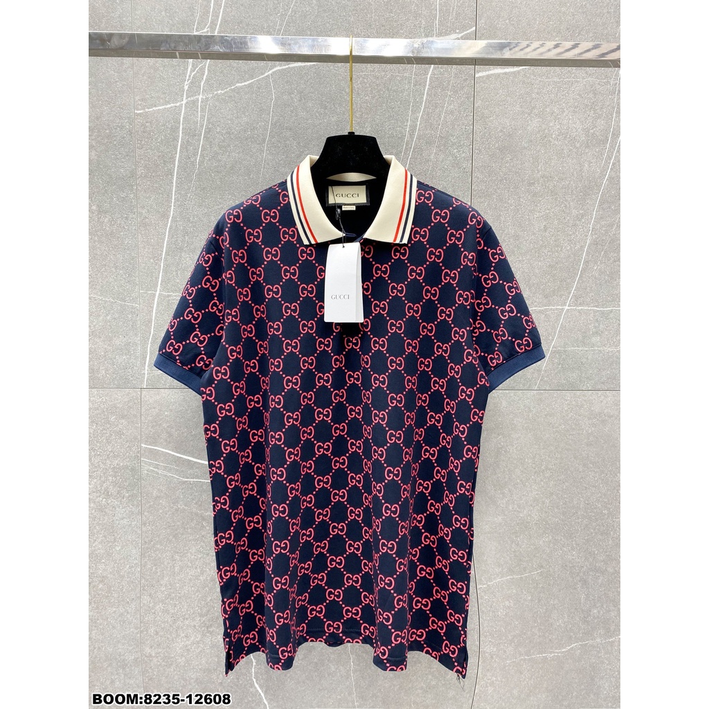 🔥Hot🔥Áo polo Gucci họa tiết monogram thiết kế hot trend Nam nữ New 2023