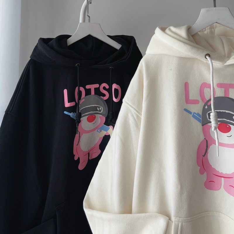 Áo Khoác Hoodie Gấu Lotsos Logo Vác Sung Bá Ngầu gkm fashion 68 Cute Độc Lạ Cho Nam Nữ Mới Nhất Phong Cách tp