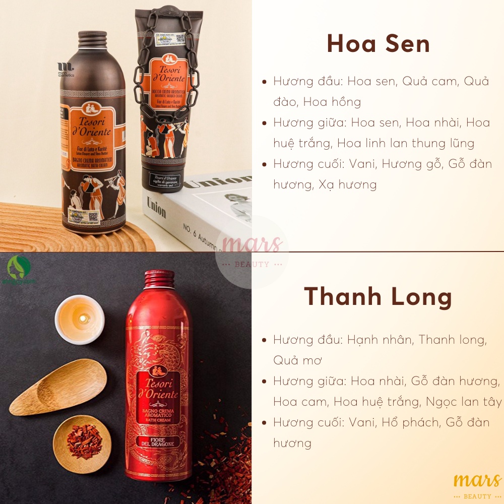 Sữa Tắm Nước Hoa Cao Cấp Italia Tesori d'Oriente Chính Hãng 250ml - 500ml